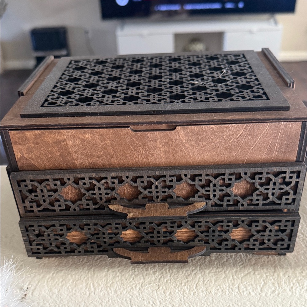 Elegant Brown Wooden Storage Box